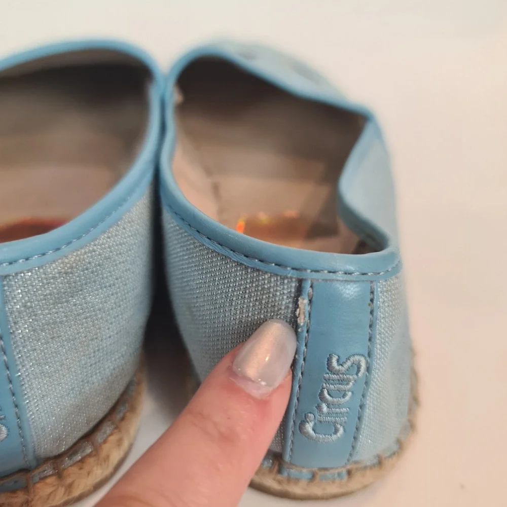 Circus by Sam Edelman Leni Espadrille Flats Blue Bee Crown 8.5M Sparkly Vacation